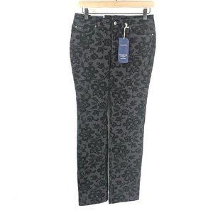 NWT Charter Club Straight Velvet Floral Pants Sz 4